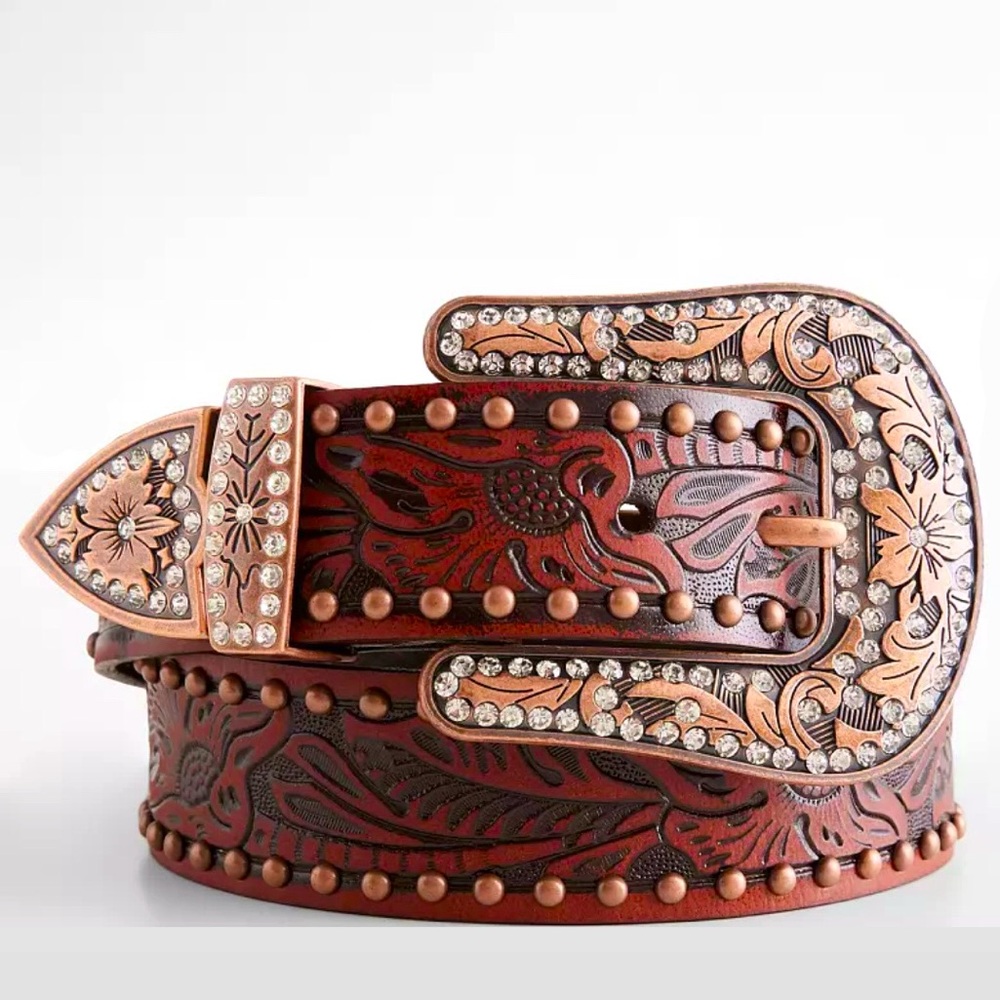 Studded Western Leather Belt